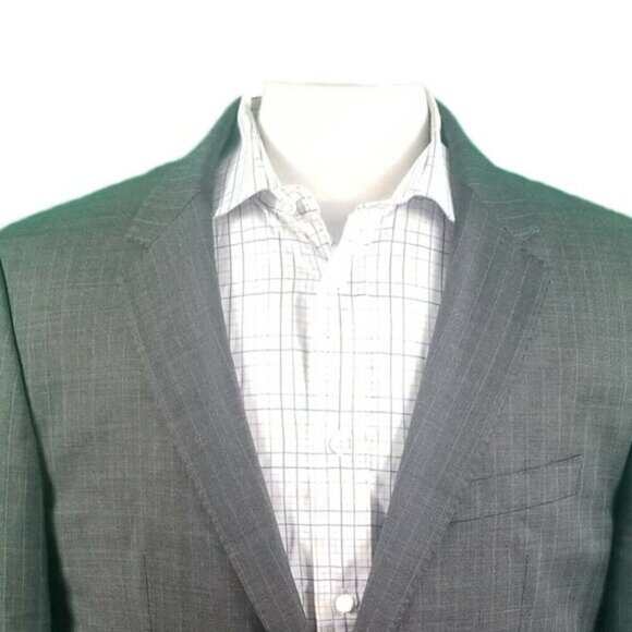 Hugo Boss 42L Gray Stripe Wool 2 Button 2 Vent James3/Sharp5 Made In Turkey - Picture 5 of 7